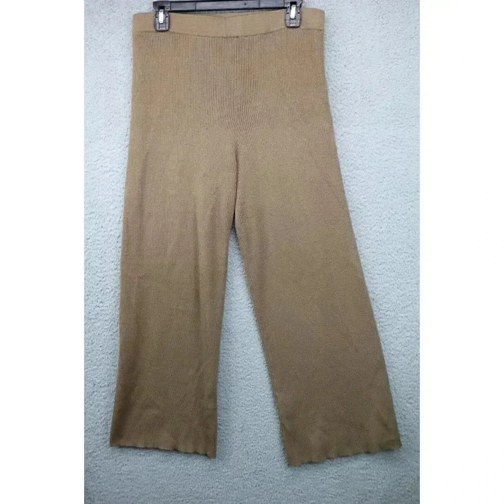 Tahari Women's Lounge Pants-Size Large-Wide Legs-Ribbed